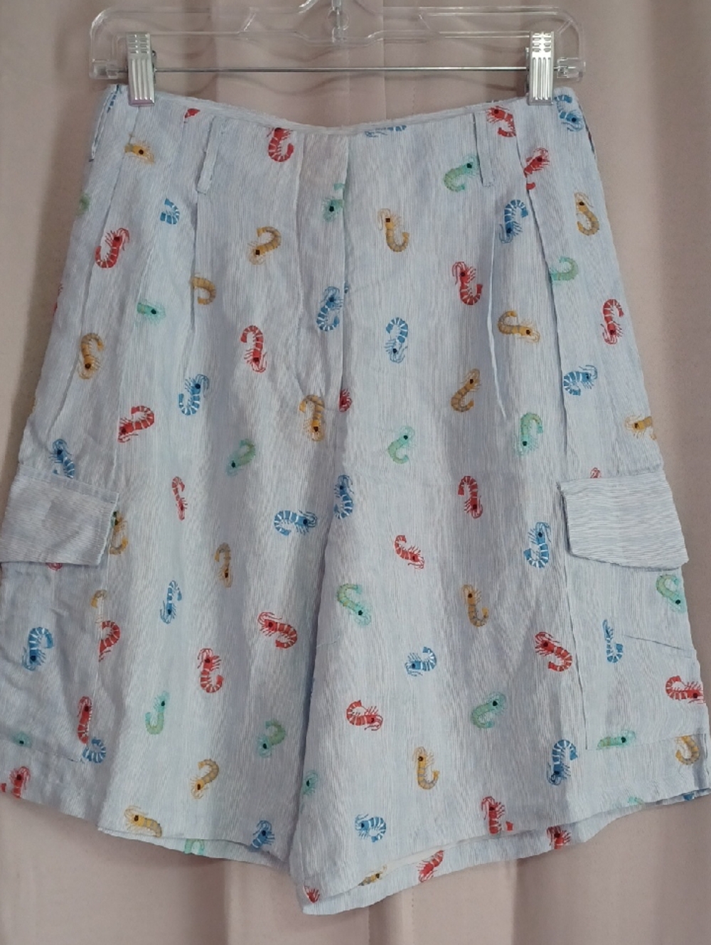 Anthropologie Conditions Apply Wallis Linen Blend Bermudas Shrimp Embroidery New